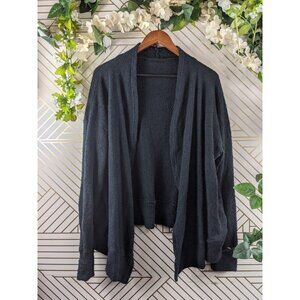 CP SHADES Black Open Front Cardigan Textured Size Small?